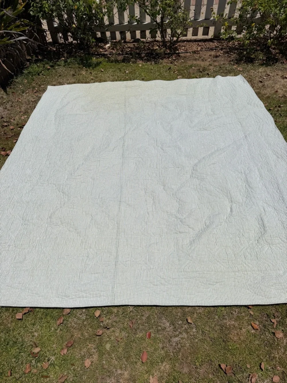L.L. Bean Patchwork Country Quilt Reversible Floral Ticking Stripe Gauzy FLAWS